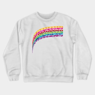 Rainbow with hearts valentine day upper left background Crewneck Sweatshirt